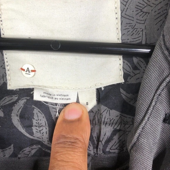 Anthropologie Utility Jacket Womens Small Gray Cotton Distressed Button Casual - Picture 5 of 9